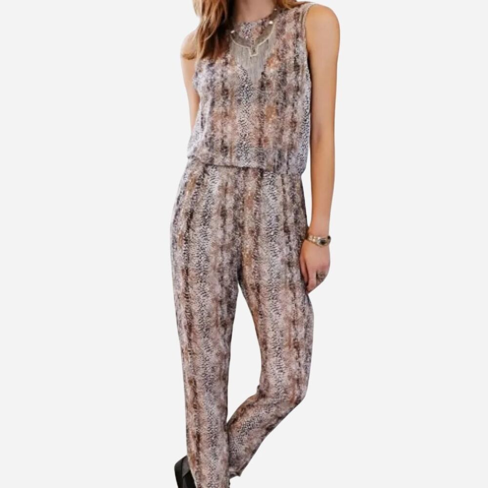 Ecote Women's Brown and Grey Jumpsuit